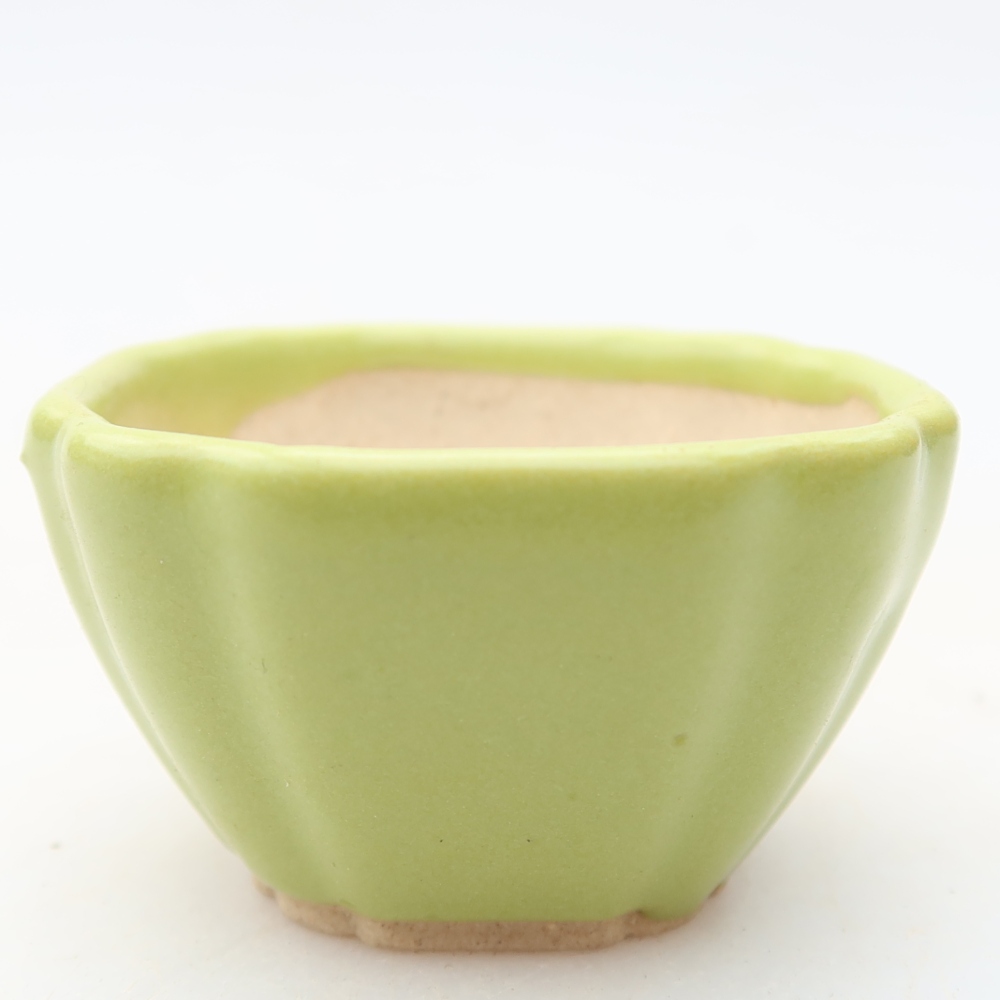 Ceramiczna miseczka do bonsai 4,5 x 4,5 x 2,5 cm, kolor zielony