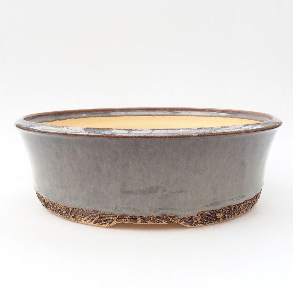 Ceramiczna miska bonsai 25,5 x 25,5 x 8 cm, kolor szary