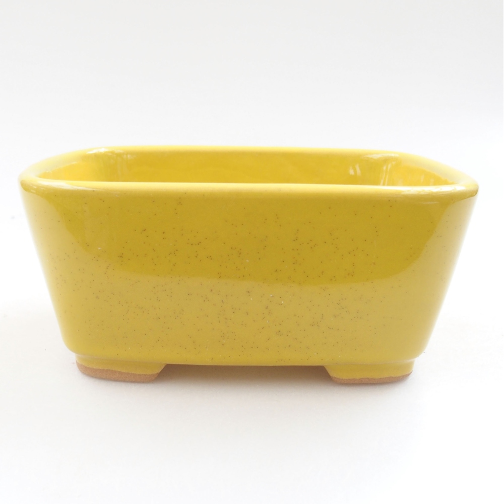 Ceramiczna miska bonsai 13,5 x 10 x 6 cm, kolor Żółty