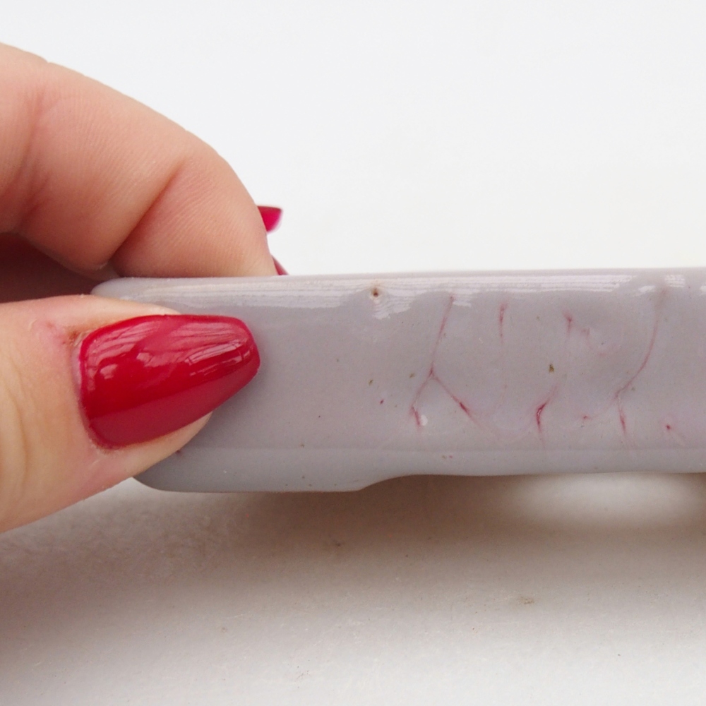 Ceramiczna miska do bonsai 10,5 x 7 x 2 cm, różowa