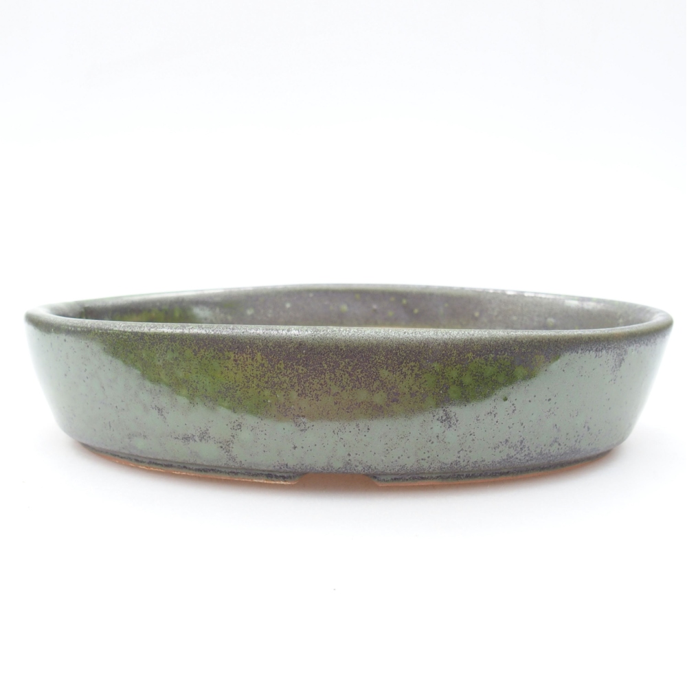 Ceramiczna miska bonsai 18,5 x 13,5 x 4,5 cm, kolor zielony