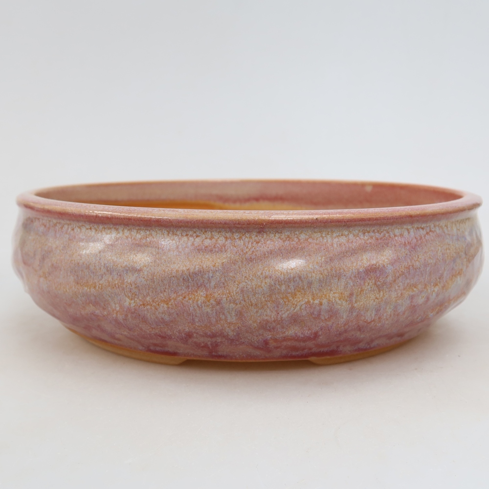 Ceramiczna miska do bonsai 21,5 x 21,5 x 6 cm, kolor różowy
