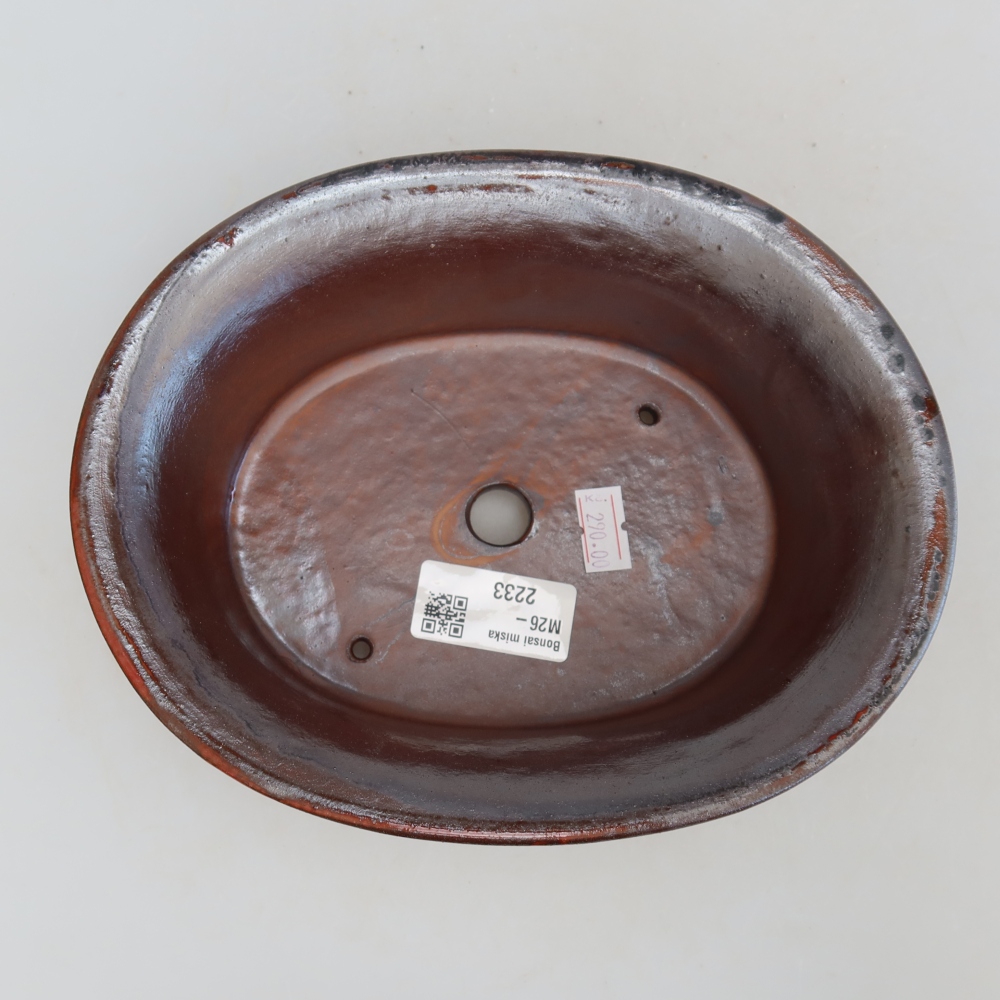 Ceramiczna miska do bonsai 19,5 x 15,5 x 6,5 cm, kolor metaliczny