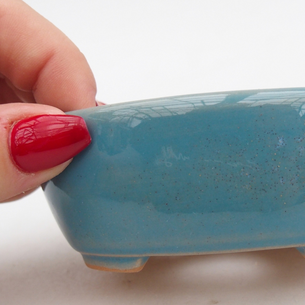 Ceramiczna miska na bonsai 9,5 x 7,5 x 3,5 cm, kolor niebieski