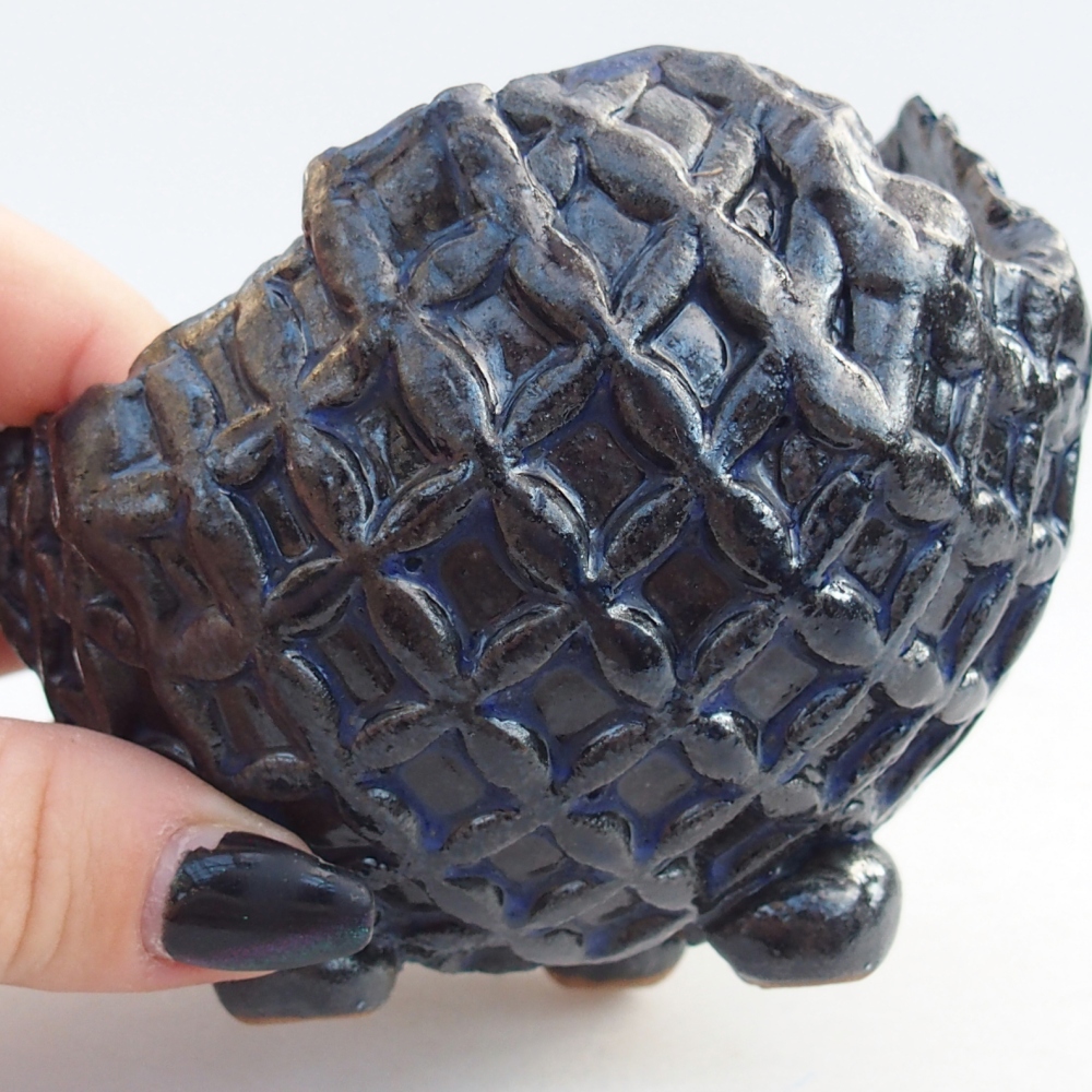 Ceramiczna muszla 10 x 9 x 8 cm, kolor niebieski