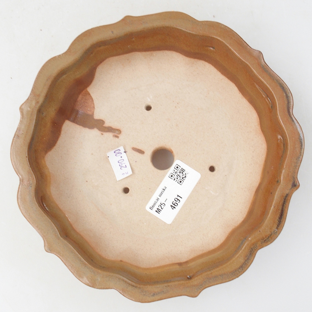 Ceramiczna miska bonsai 18 x 18 x 5 cm, kolor brązowy