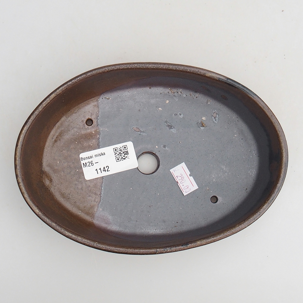 Ceramiczna miska do bonsai 18,5 x 13 x 4 cm, brązowa