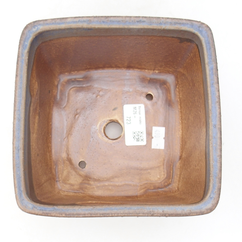 Ceramiczna miska na bonsai 16 x 16 x 10 cm, kolor niebieski