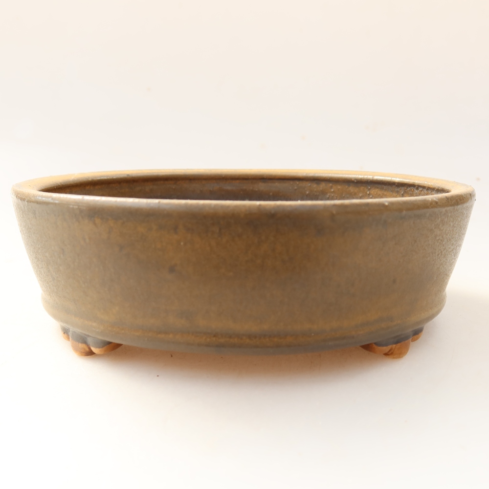 Ceramiczna miska do bonsai 15,5 x 15,5 x 5 cm, brązowa