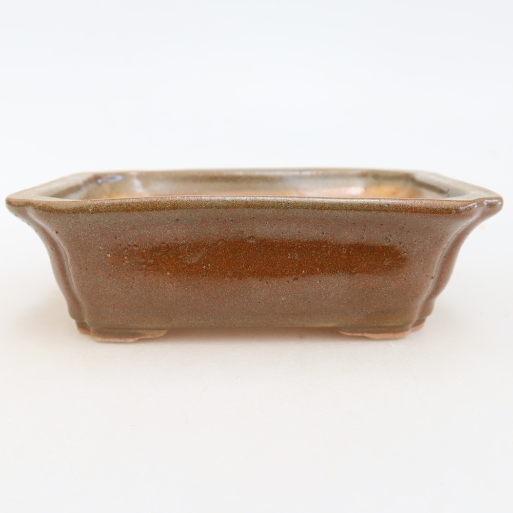 Ceramiczna miska do bonsai 13 x 10,5 x 4,5 cm, kolor brązowy