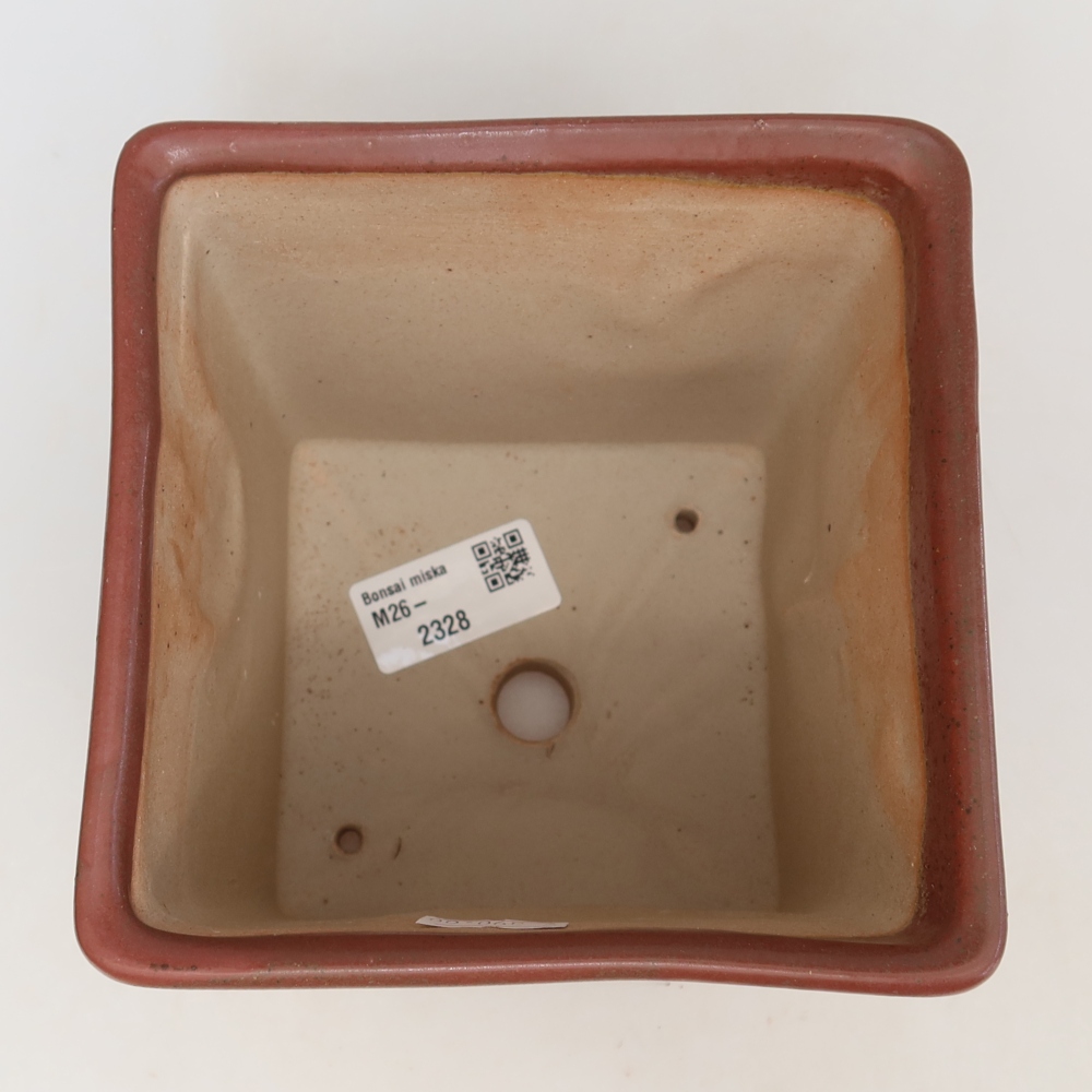 Ceramiczna miska do bonsai 13 x 13 x 14 cm, kolor różowy