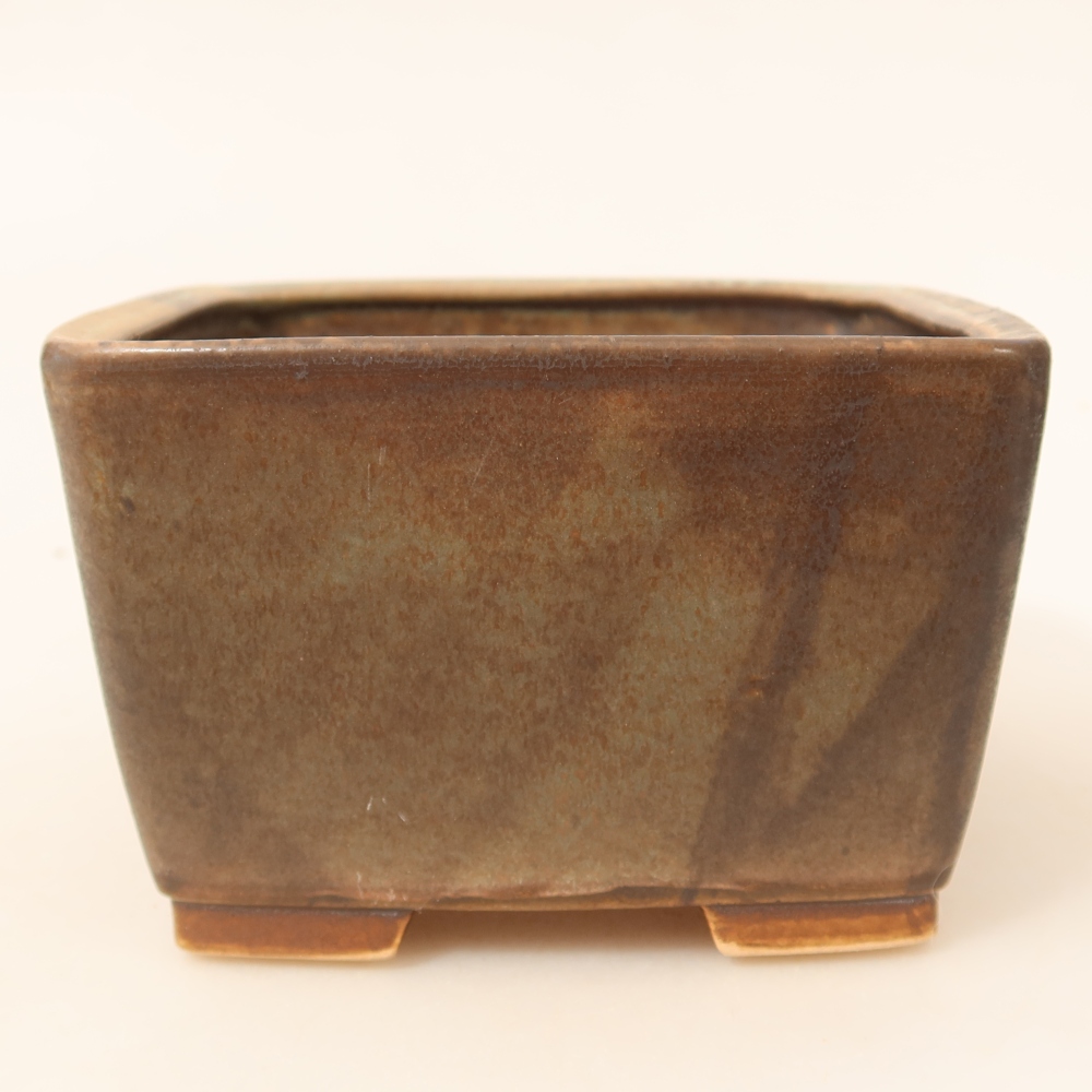 Ceramiczna miska do bonsai 13 x 13 x 8 cm, kolor zielony