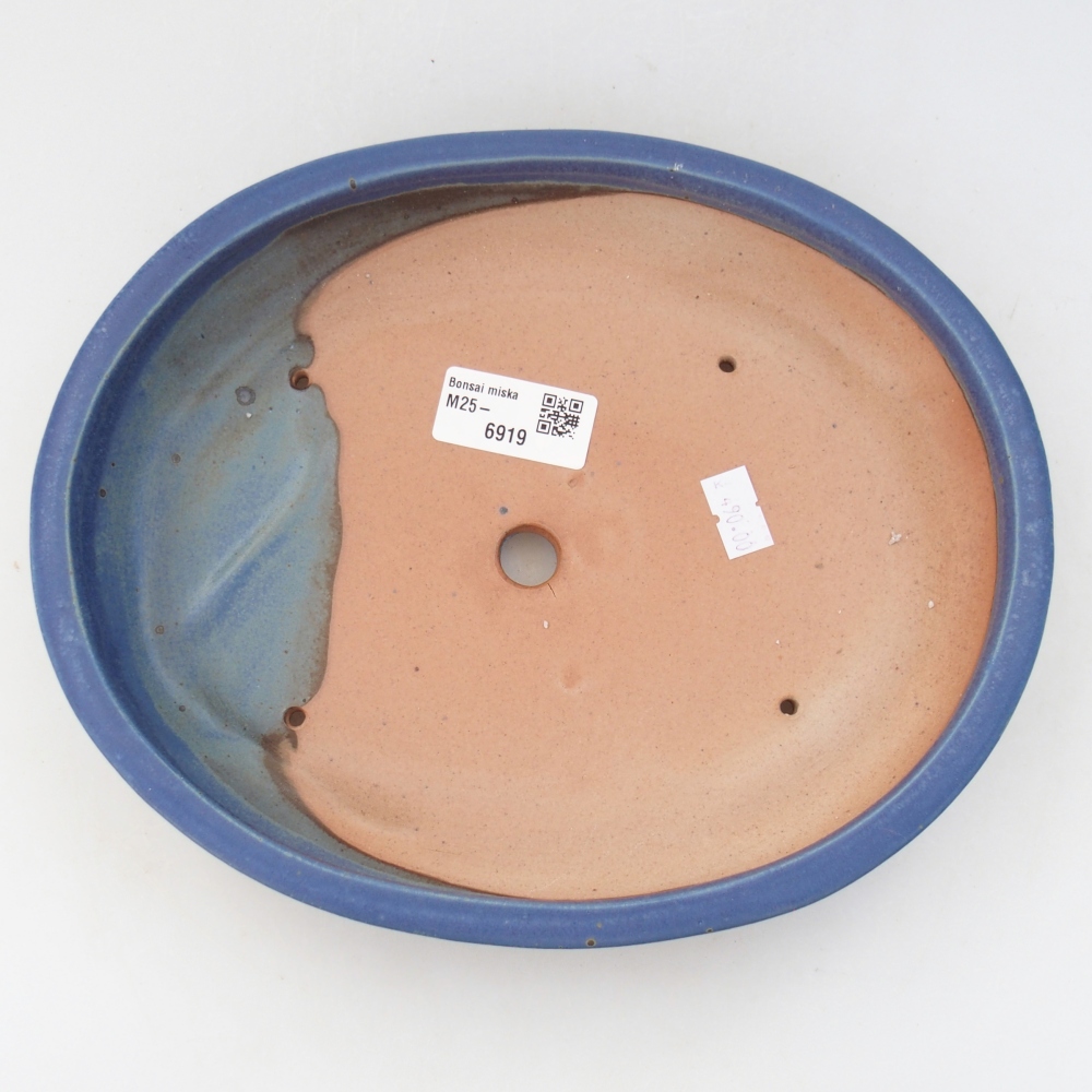 Ceramiczna miska na bonsai 24 x 19,5 x 4 cm, kolor niebieski