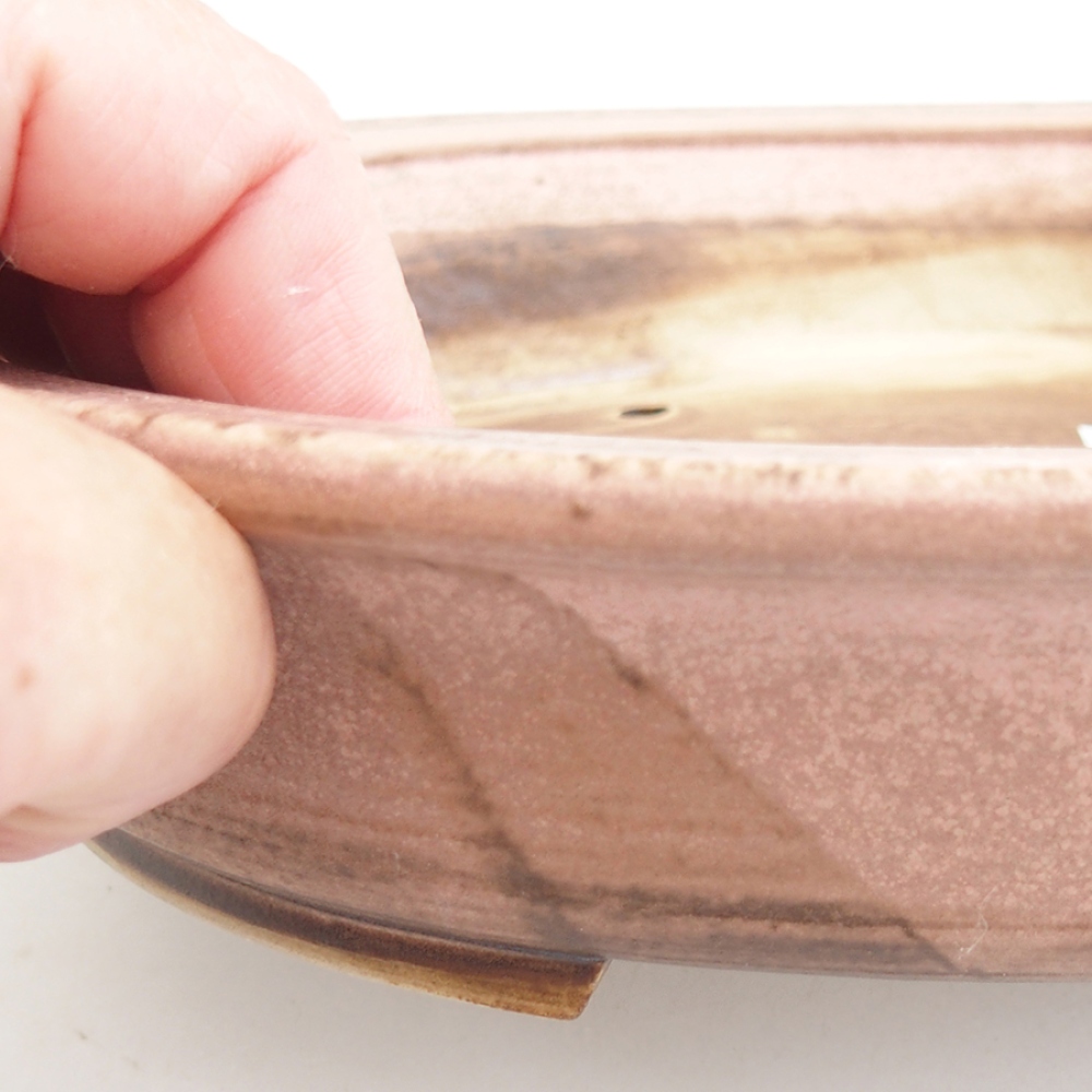 Ceramiczna miska na bonsai 23 x 19,5 x 4,5 cm, różowa
