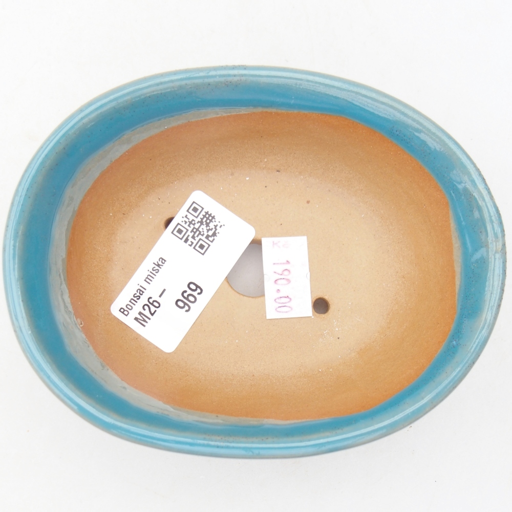Ceramiczna miska na bonsai 11 x 8,5 x 4 cm, kolor niebieski