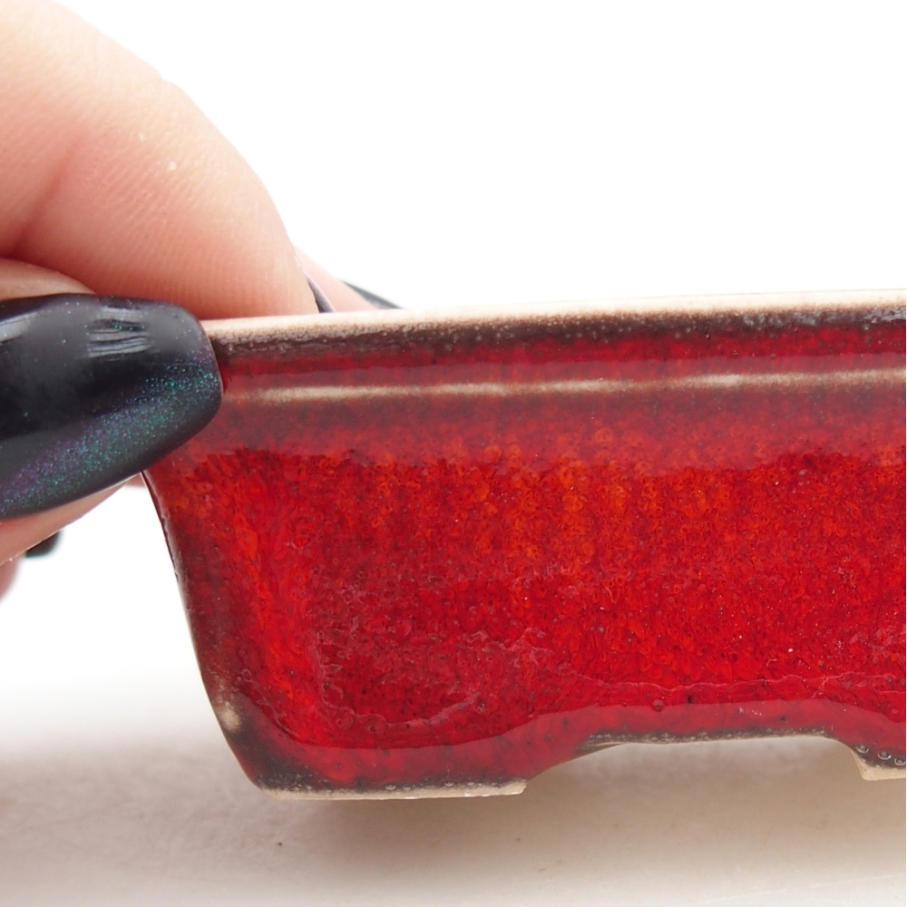 Mini miska do bonsai 6,5 x 4,5 x 2,5 cm, kolor czerwony