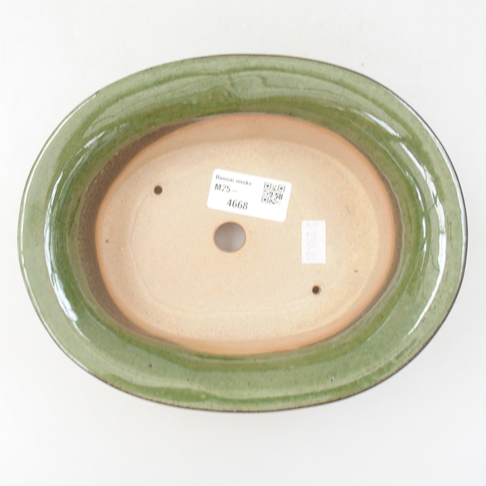 Ceramiczna miska bonsai 19,5 x 15,5 x 6,5 cm, kolor zielony