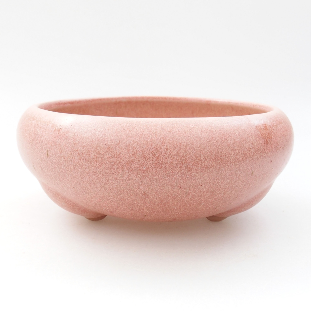 Ceramiczna miska bonsai 14 x 14 x 7 cm, kolor różowy