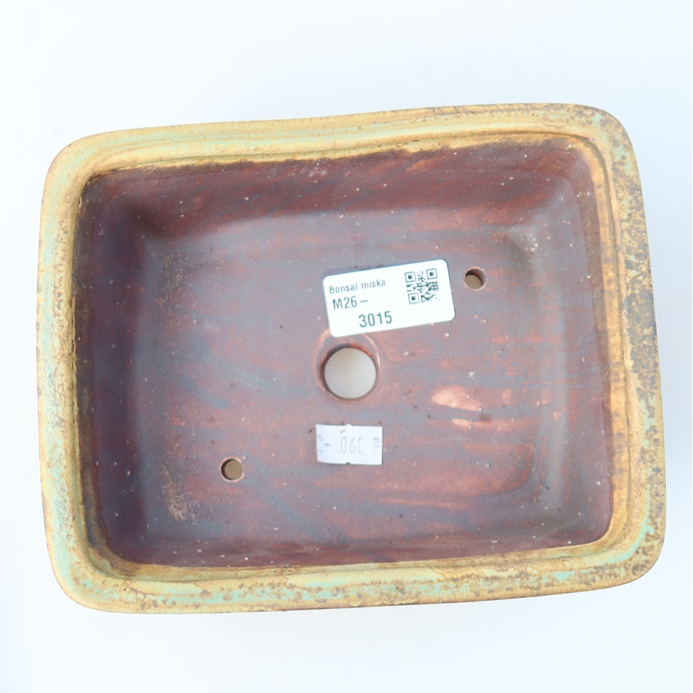 Ceramiczna doniczka do bonsai 17,5 x 14,5 x 5 cm, kolor zielony