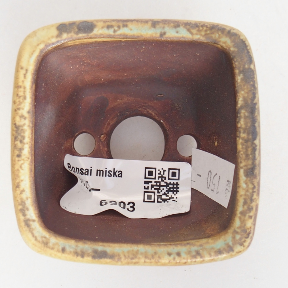 Ceramiczna miska do bonsai 6 x 6 x 4 cm, zielona