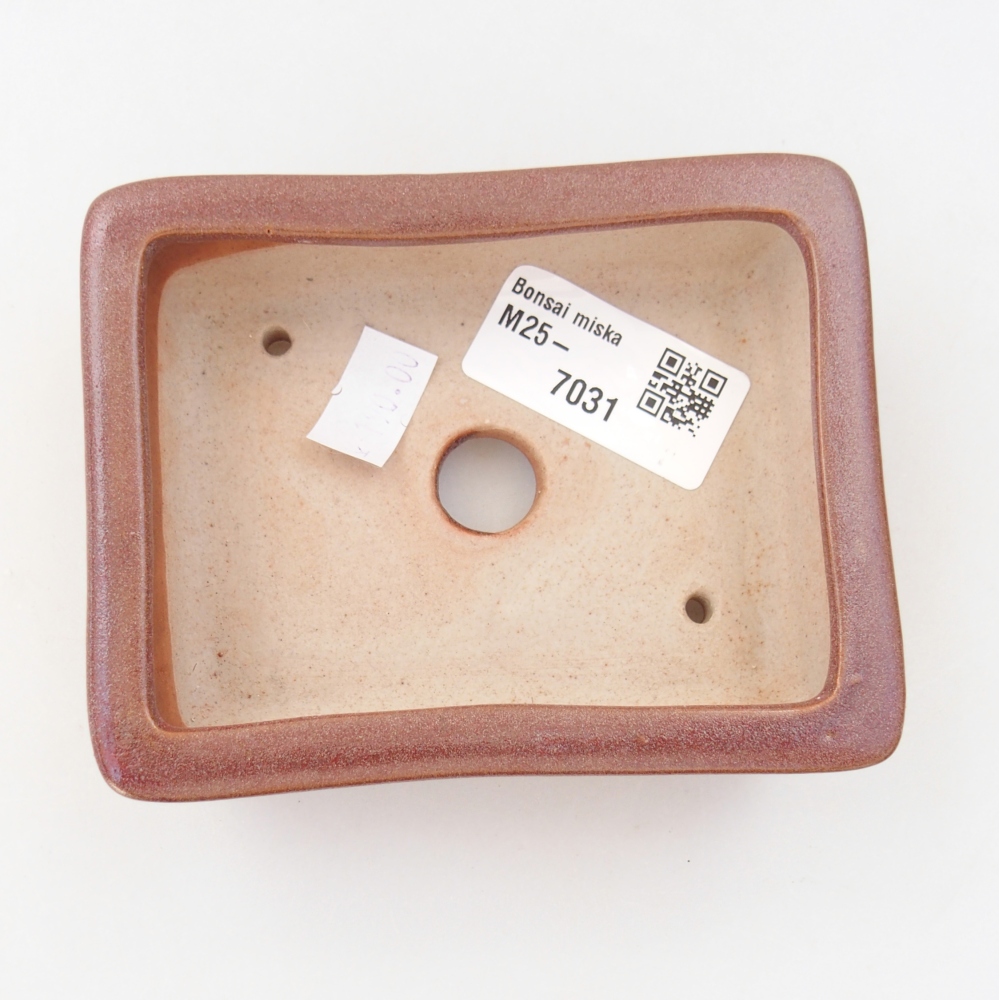 Ceramiczna miska na bonsai 11 x 8,5 x 3,5 cm, bordowa