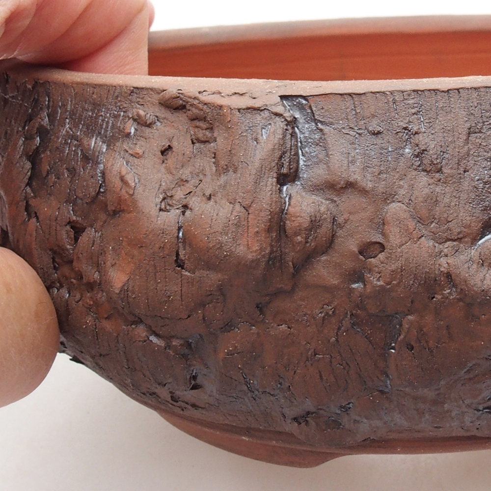 Ceramiczna miska bonsai 14,5 x 14,5 x 6 cm, kolor brązowy