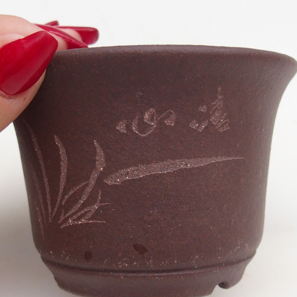 Ceramiczna miska do bonsai 9,5 x 9,5 x 6,5 cm, brązowa
