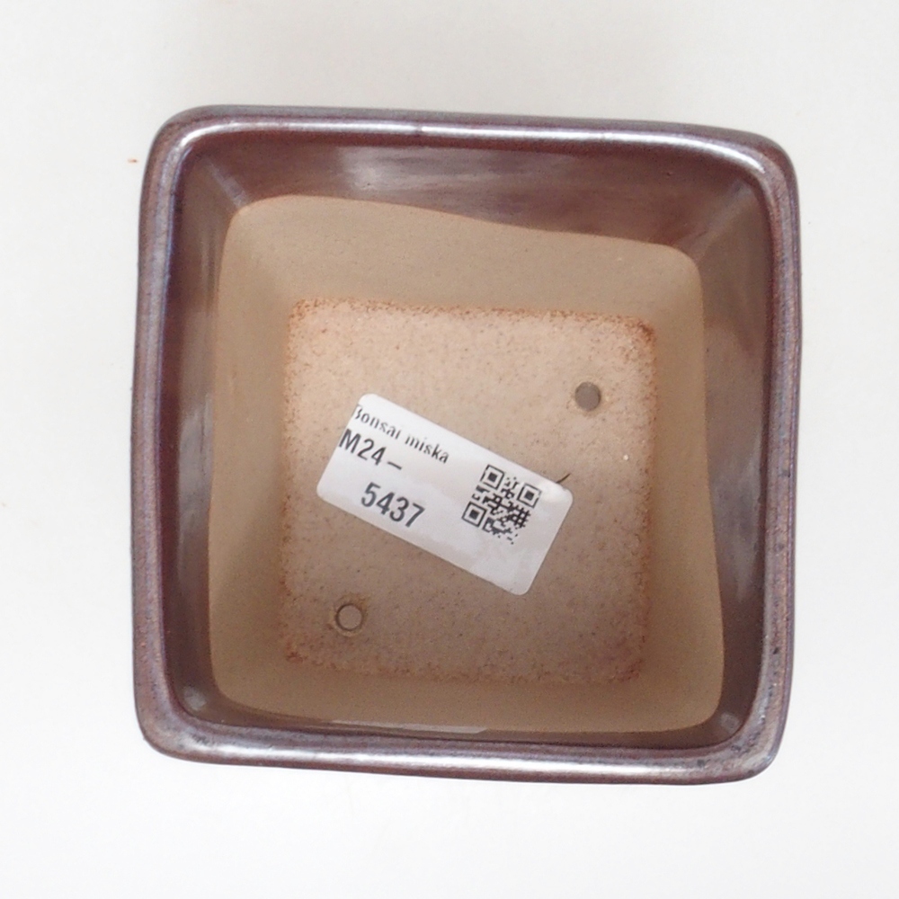 Ceramiczna miska bonsai 8,5 x 8,5 x 11 cm, kolor brązowy 