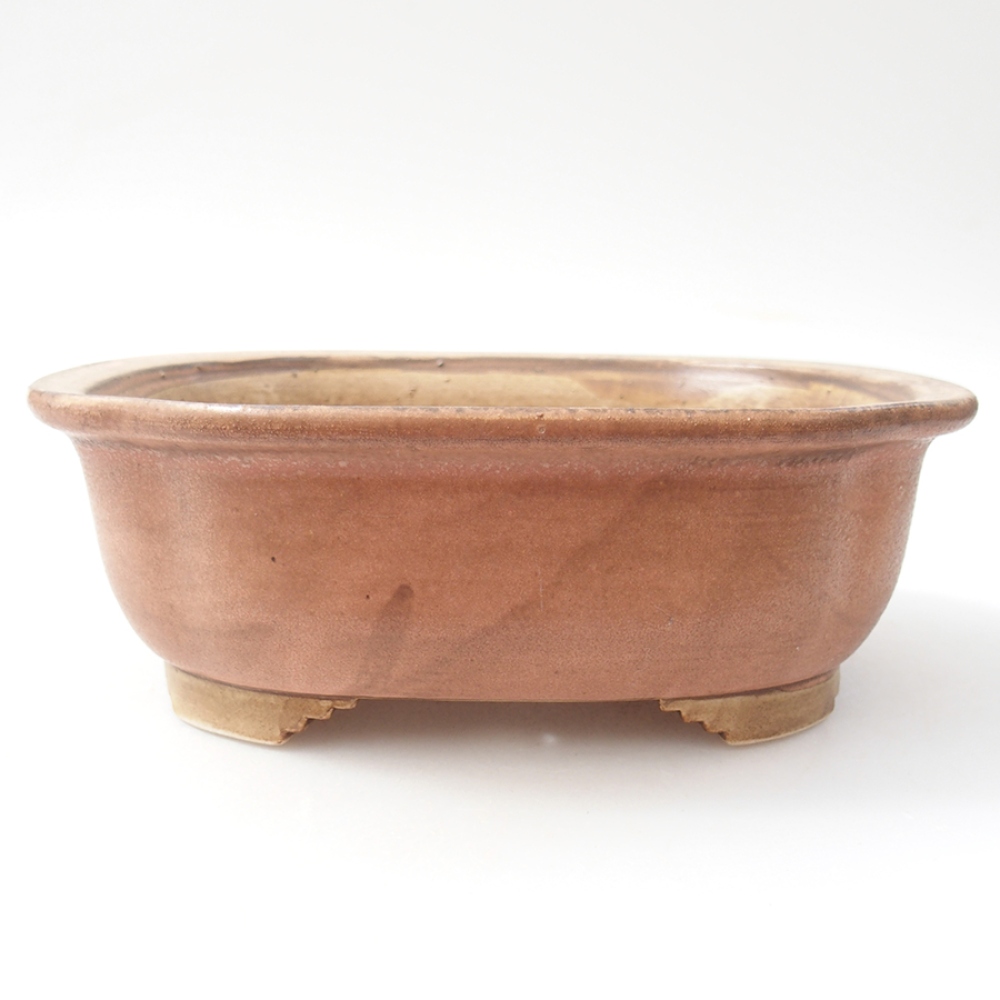 Ceramiczna miska do bonsai 20 x 16 x 7  cm, kolor różowy
