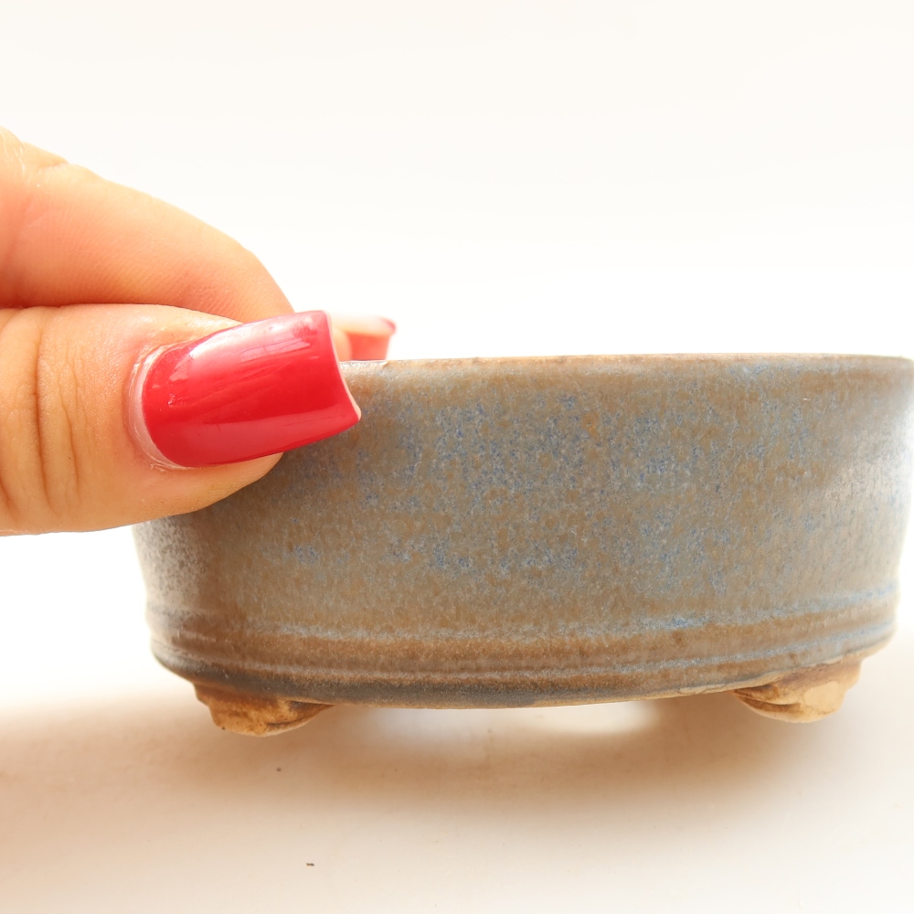Ceramiczna miska na bonsai 9 x 9 x 3,5 cm, kolor niebieski