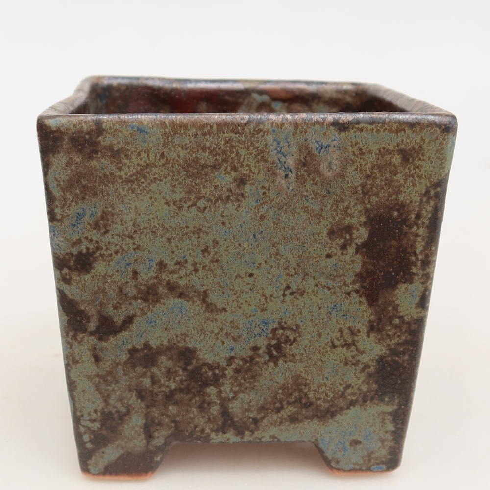 Ceramiczna miska do bonsai 8,5 x 8,5 x 9 cm, kolor brązowy