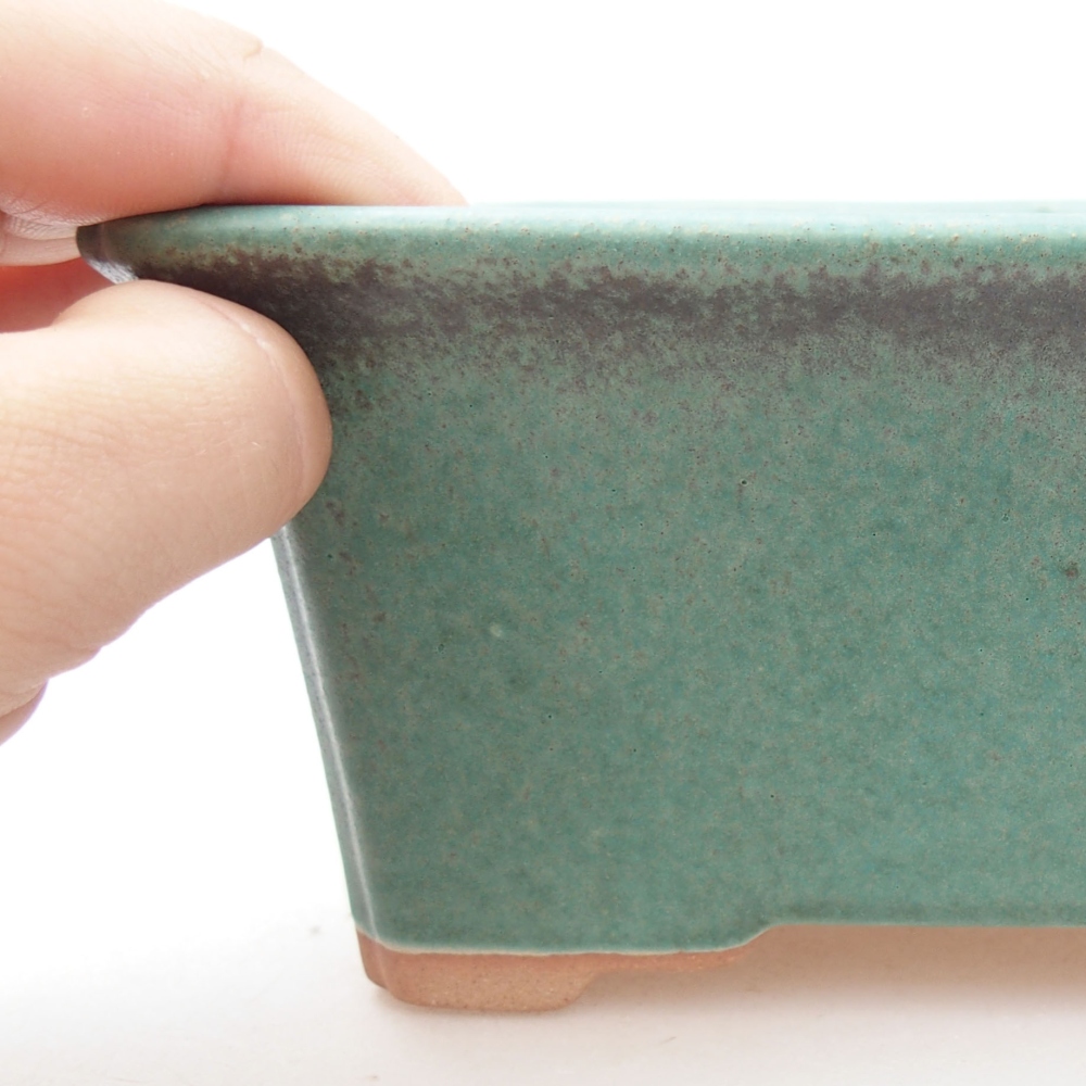 Ceramiczna miska bonsai 18 x 14 x 7,5 cm, kolor zielony