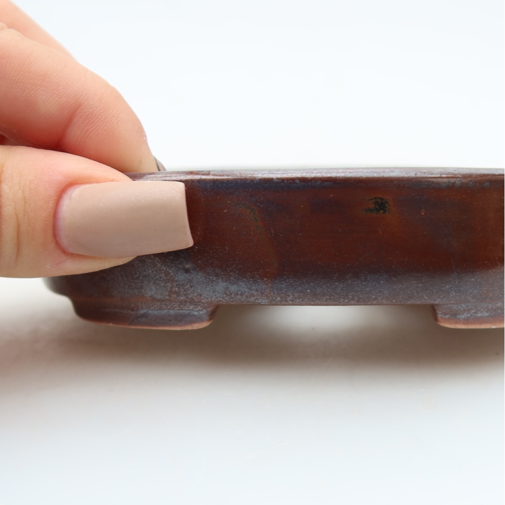 Ceramiczna miska do bonsai 12 x 9,5 x 2,5 cm, brązowa