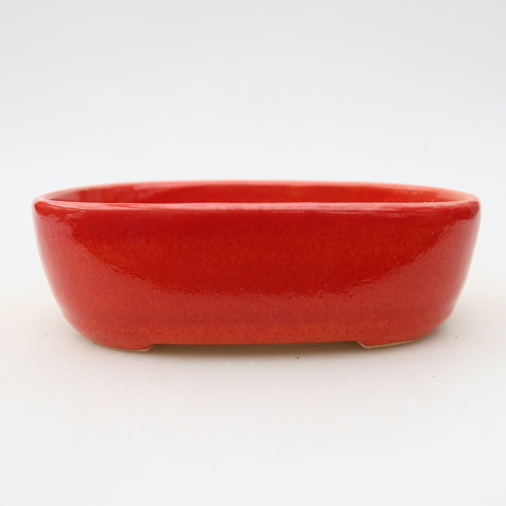 Ceramiczna miska do bonsai 13 x 8,5 x 4 cm, kolor czerwony