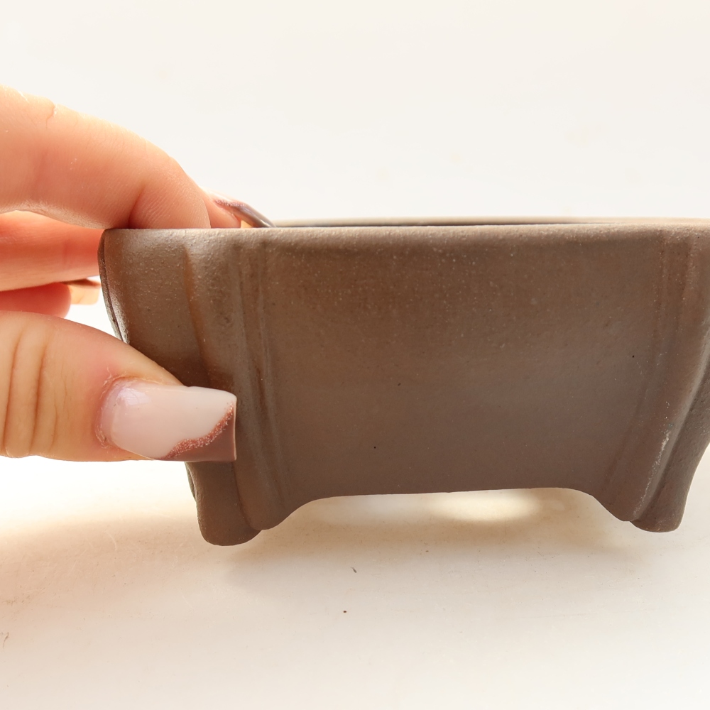 Ceramiczna miska do bonsai 10 x 10 x 5 cm, brązowa