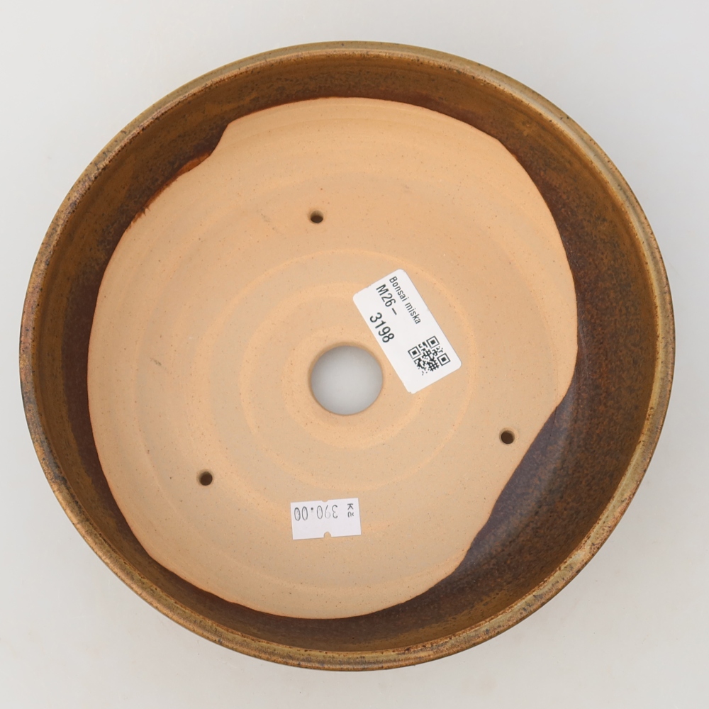 Ceramiczna miska do bonsai 19 x 19 x 6 cm, kolor brązowy