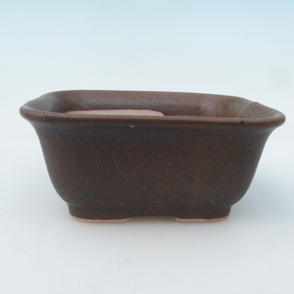 Miska do bonsai + podstawka H37 – 14,5 x 13 x 6,5 cm – brązowa