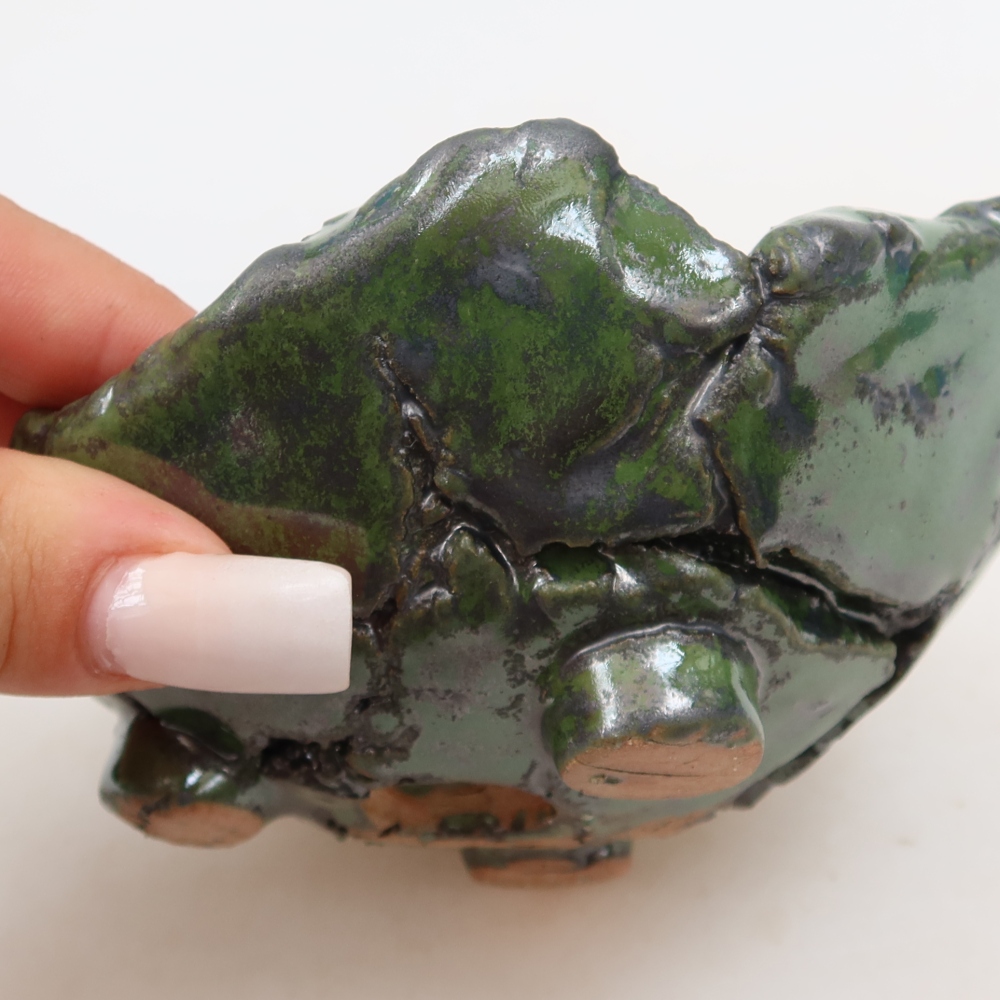 Ceramiczna skorupka  12 x 11 x 6,5 cm, kolor zielony