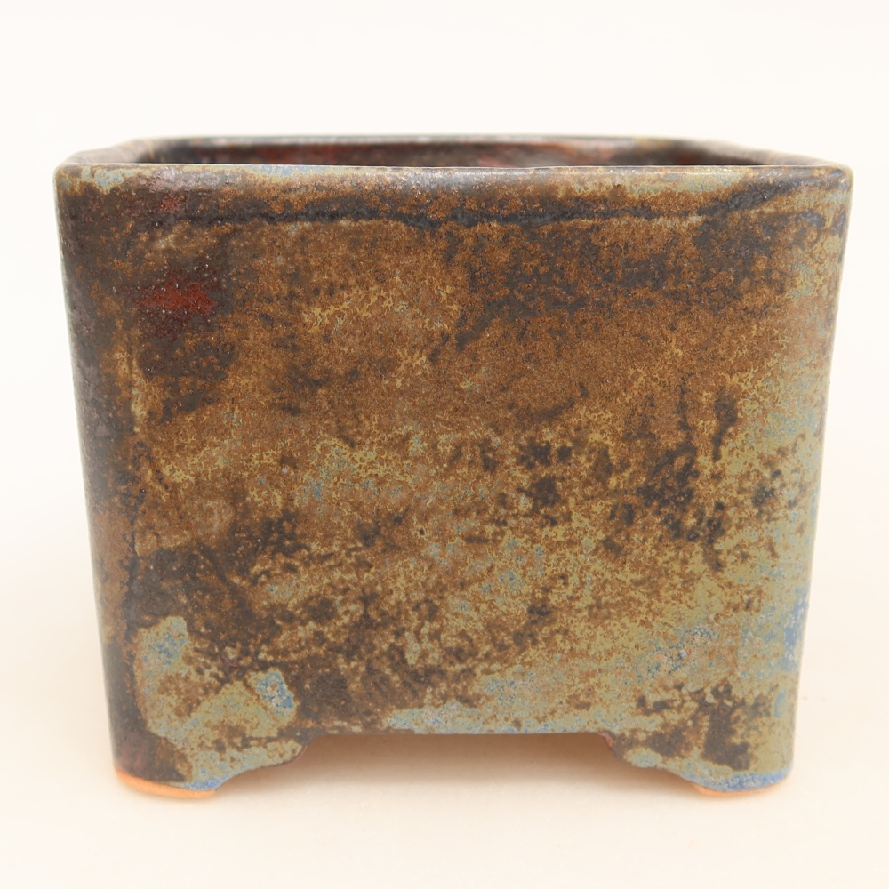 Ceramiczna miska do bonsai 10,5 x 10,5 x 8,5 cm, kolor brązowy