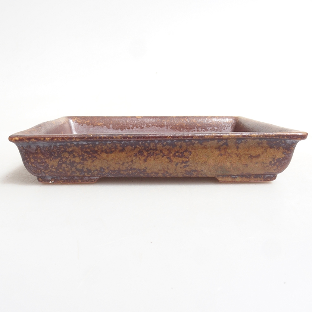 Ceramiczna miska bonsai 13 x 11 x 2,5 cm, kolor brązowy