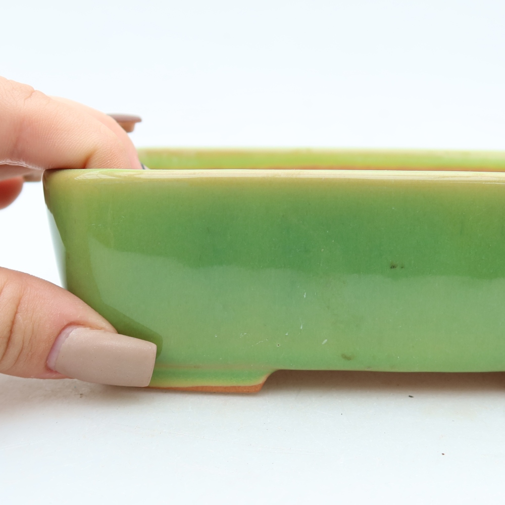 Ceramiczna miska do bonsai 15 x 12,5 x 4,5 cm, kolor zielony