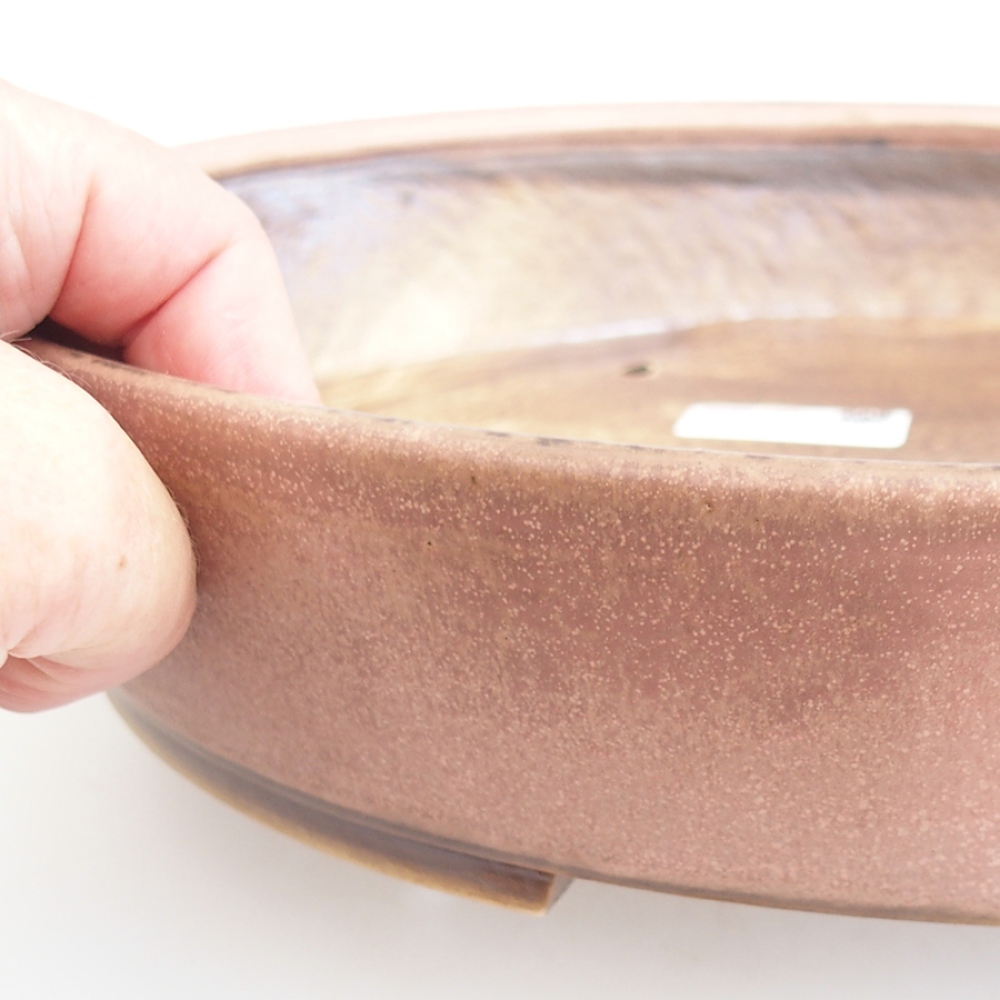 Ceramiczna miska do bonsai 31 x 26,5 x 6 cm, różowa