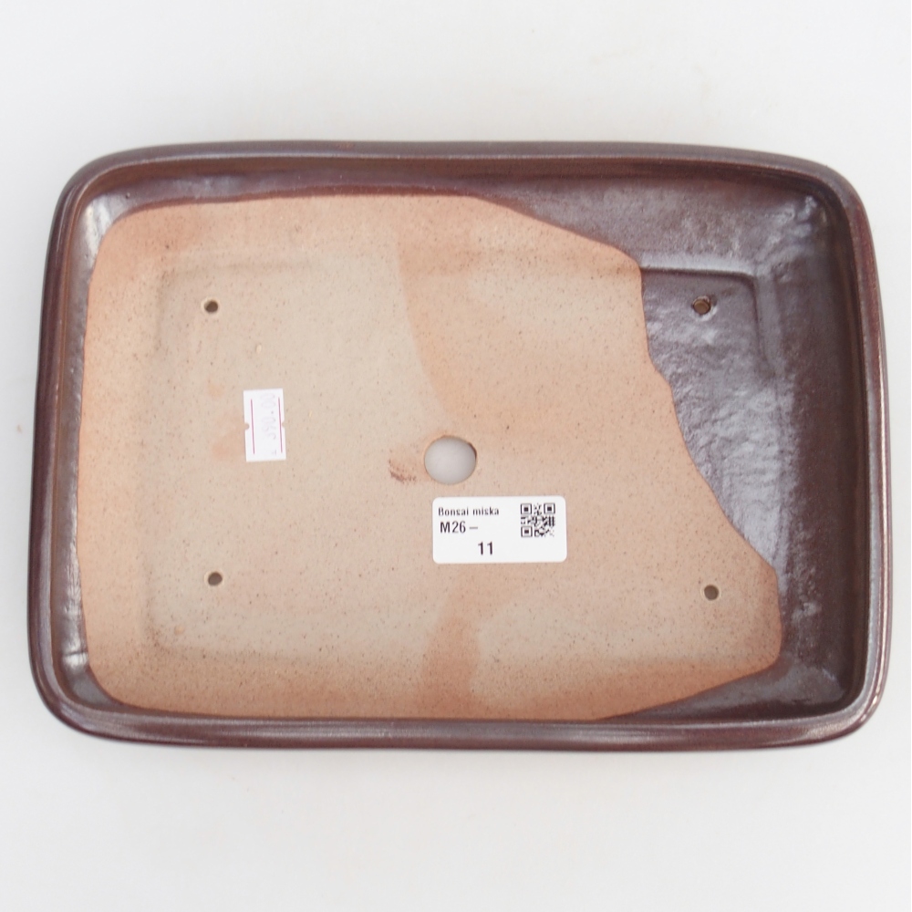 Ceramiczna miska do bonsai 24 x 17,5 x 4 cm, brązowa