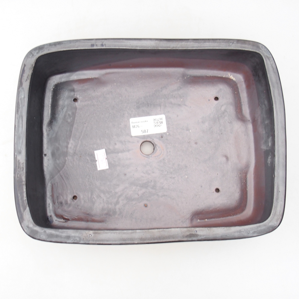 Ceramiczna miska do bonsai 26,5 x 20 x 6,5 cm, czarna