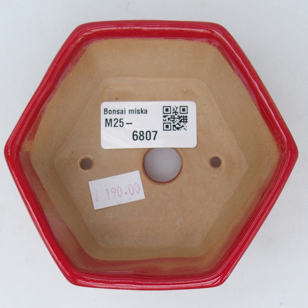 Ceramiczna miska do bonsai 10,5 x 9,5 x 5 cm, kolor czerwony