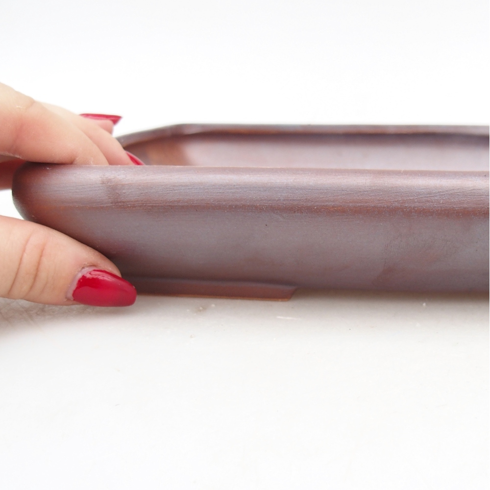 Ceramiczna miska na bonsai 24 x 17,5 x 4 cm, kolor metaliczny