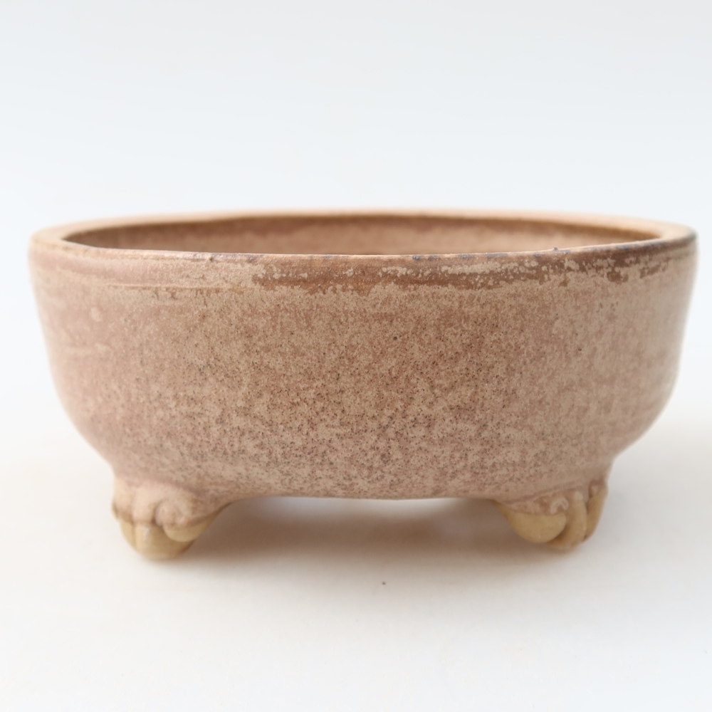 Ceramiczna doniczka do bonsai 10,5 x 10,5 x 4 cm, kolor różowy