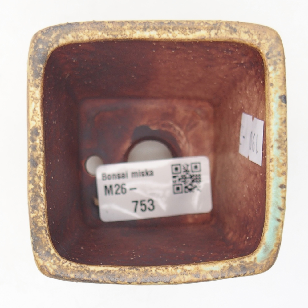 Ceramiczna miska do bonsai 6,5 x 6,5 x 7 cm, zielona