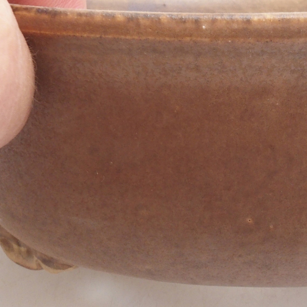 Ceramiczna miska do bonsai 18 x 17 x 6 cm, kolor brązowy