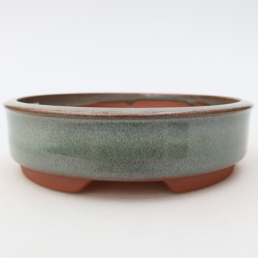 Ceramiczna miska do bonsai 14 x 14 x 4 cm, kolor zielony